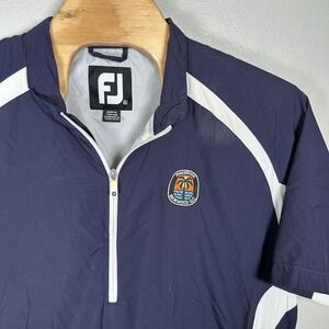 Footjoy FJ 1/4 Zip Golf Pullover Mens XL Short Sleeve Navy Blue‎ Windbreaker